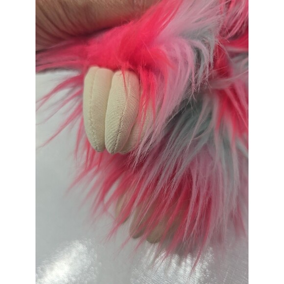 Aurora Pink Teal Striped Sloth Unicorn Plush Fuzzy Stuffed Animal Soft Toy 15" - Picture 5 of 9